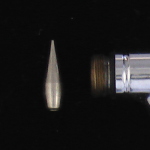 Detail of airbrushes with self centering nozzles